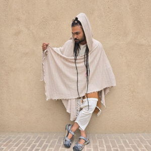 شنل قلاب بافت جلو باز تبتی کلاه شیطونی