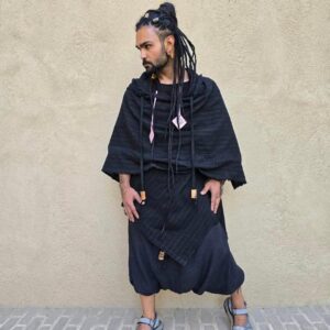 شنل لینن نخ ریشه بین کلاه شیطونی